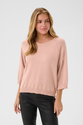 Cream Sweater 'Dela' in Pink: front