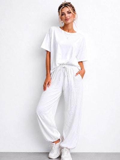 Worldclassca Pants 'Damen Musselin Hose Sommer' in 110-122 in White, Item view