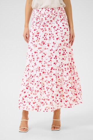 Cream Skirt 'Tiah' in Red: front