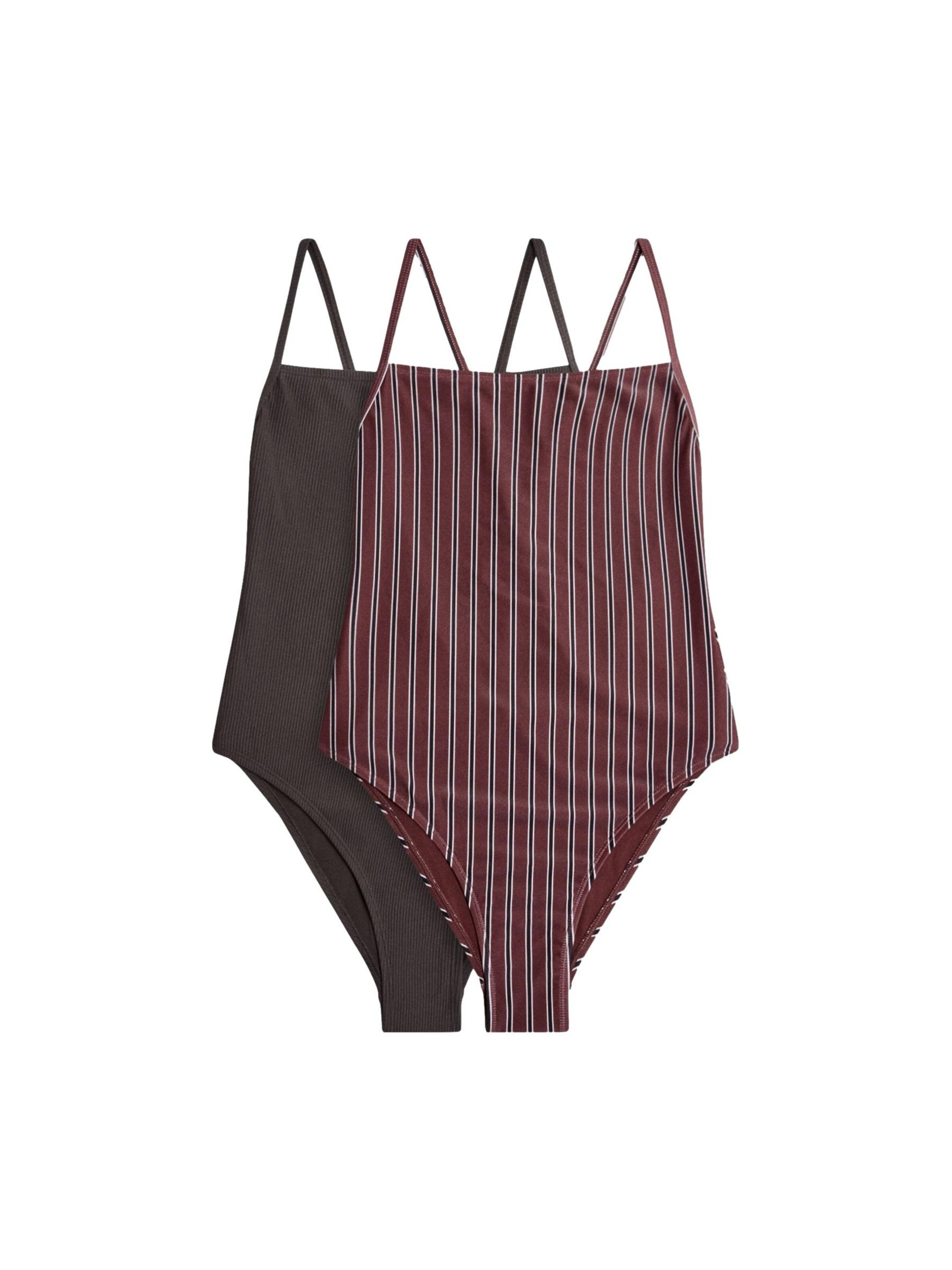 The Set Swimsuit in Brown: front