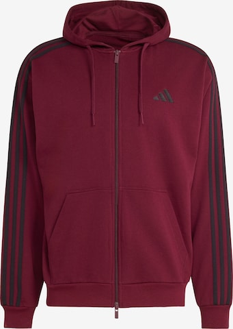 Bluză cu fermoar sport 'Essentials' de la ADIDAS SPORTSWEAR pe roșu: față
