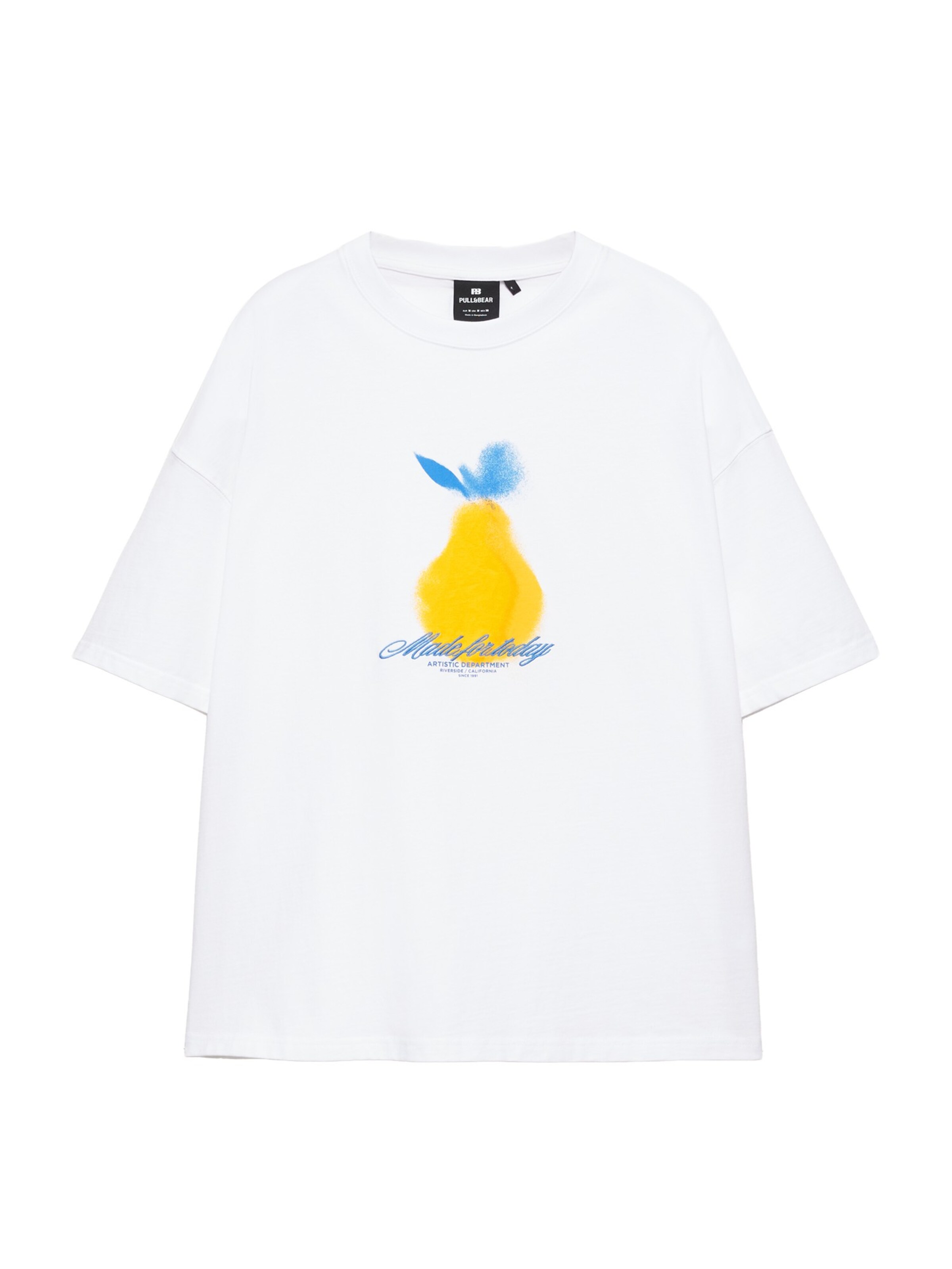 Pull&Bear Koszulka 'YELLOW LEMON' w rozmiarze XS w kolorze niebieski / żółty / białym, Podgląd produktu