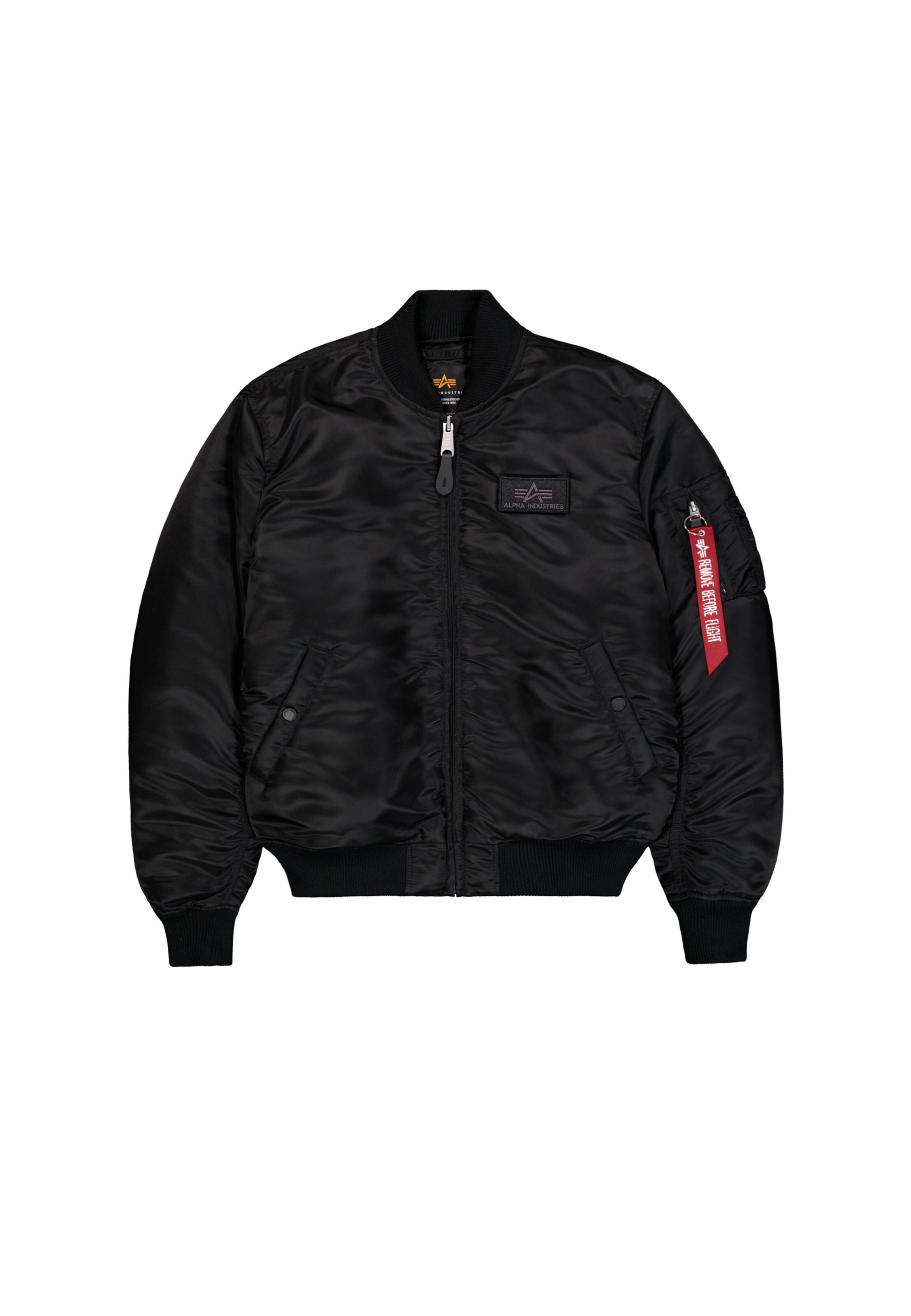 ALPHA INDUSTRIES Välikausitakki 'MA-1 VF' värissä musta: etupuoli