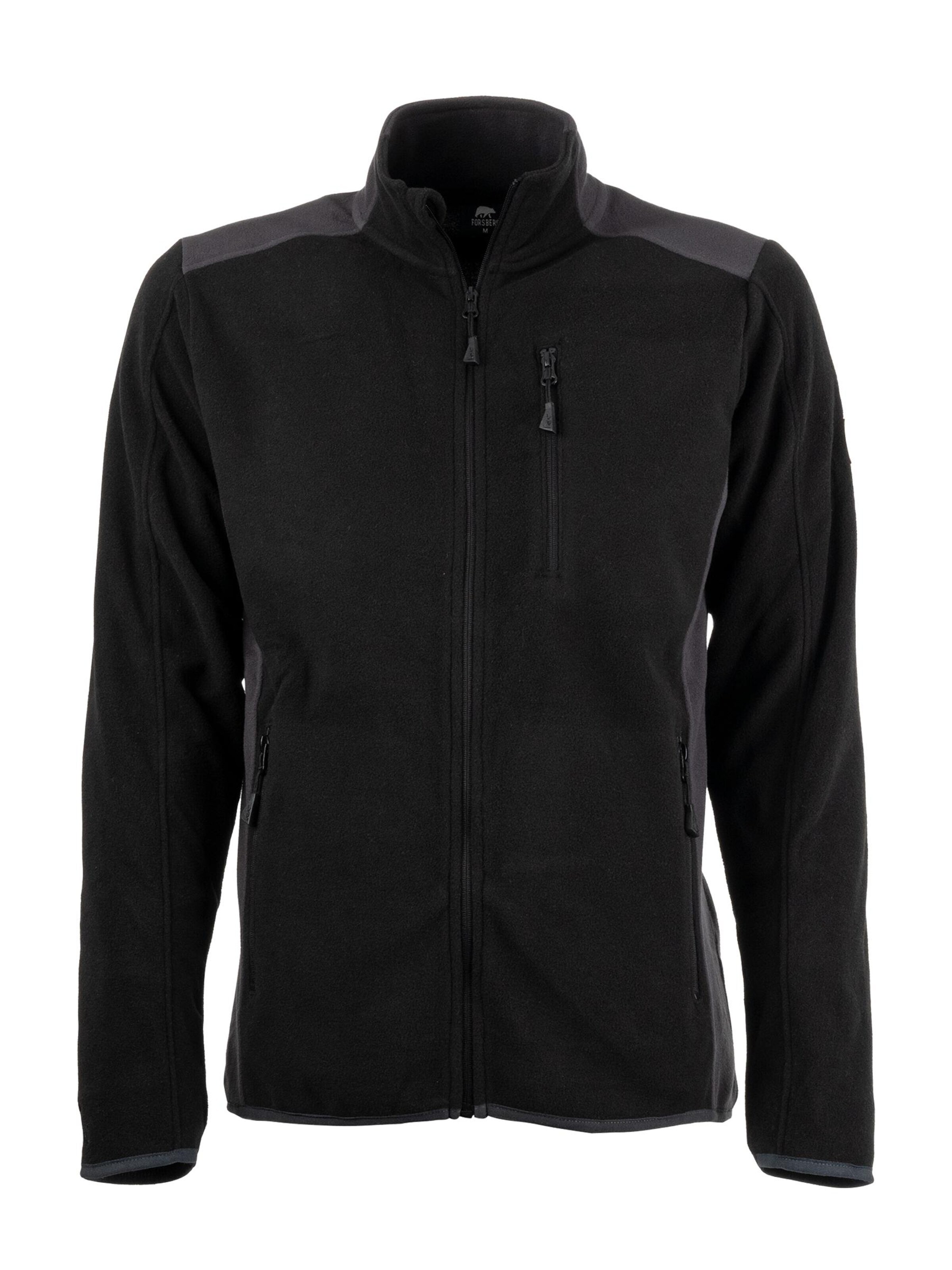 FORSBERG Fleece Jacket 'Brodir III funktionelle Fleecejacke' in Black: front