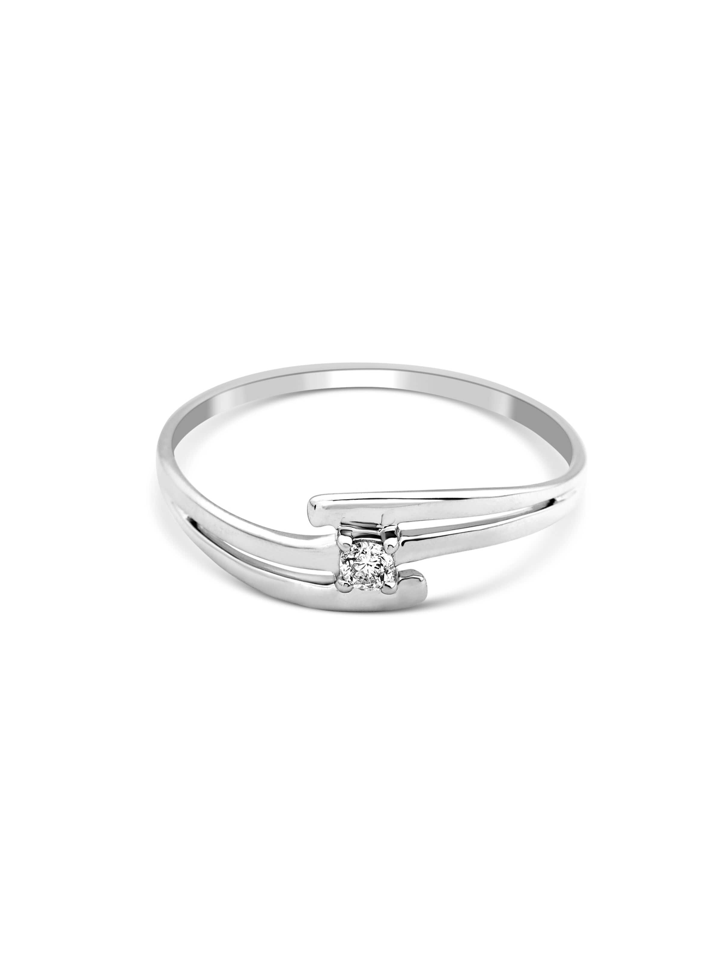 DIAMANT LETERNEL Ring 'Ring aus 375 Weißgold mit Diamant' in Silver