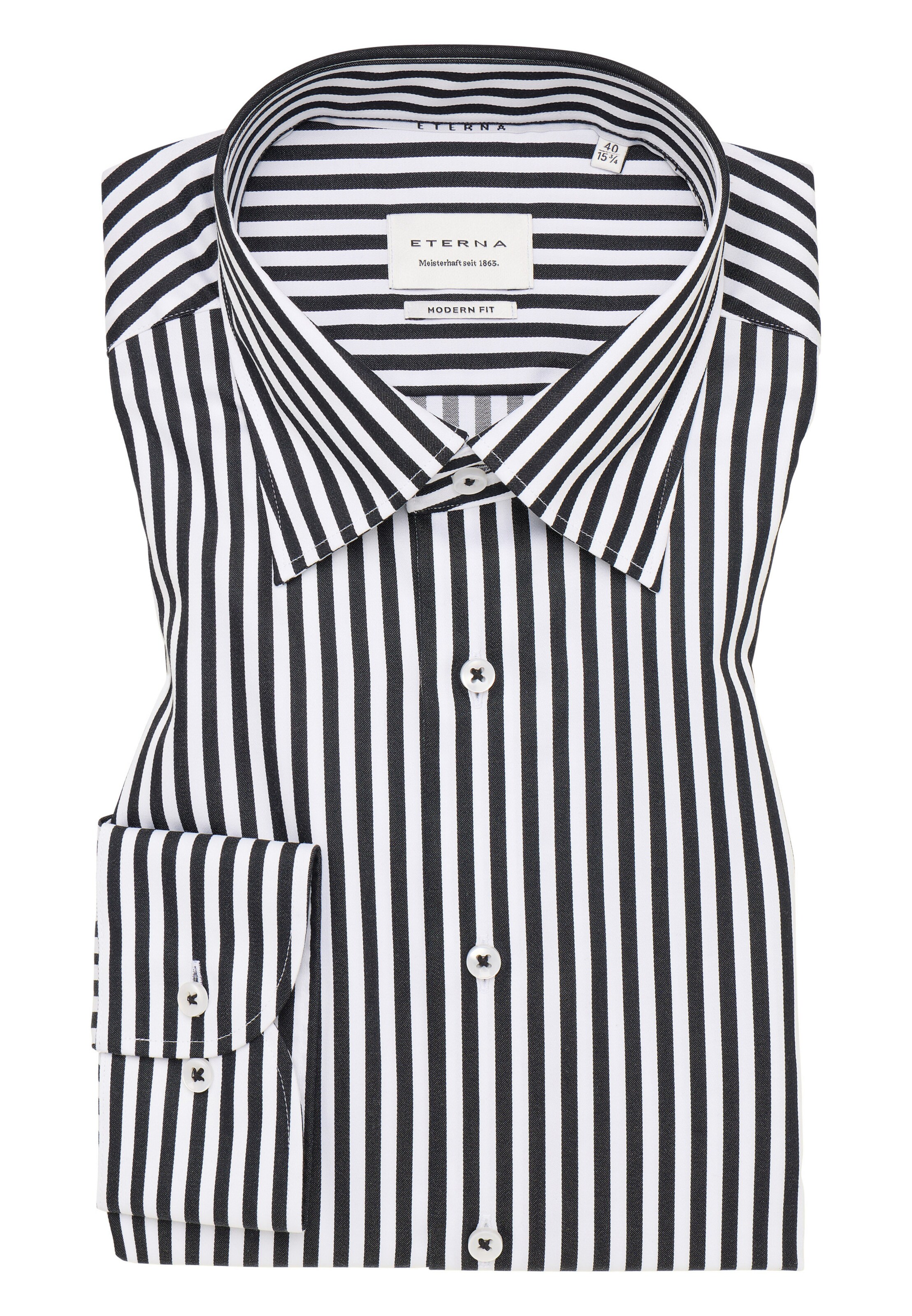 ETERNA Regular fit Zakelijk overhemd in Zwart