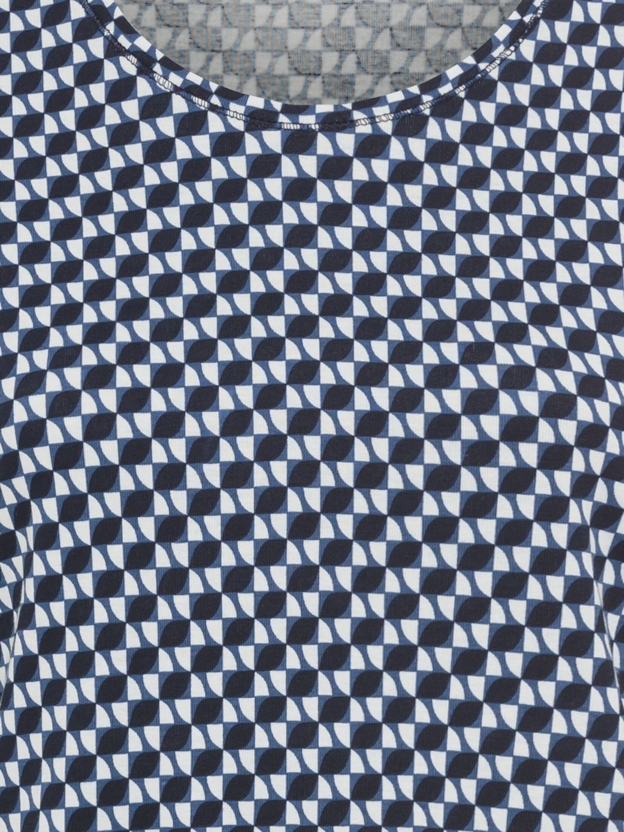Olsen Shirt mit geometrischen Allover-Print in Blau