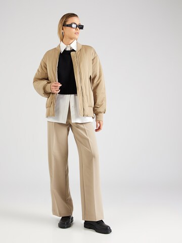 Wide Leg Pantalon à plis 'Barbine' MSCH COPENHAGEN en beige