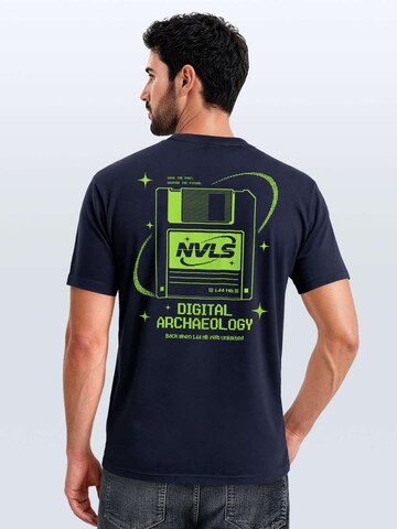 Neverless Shirt 'Digital Archaeology' in Blue