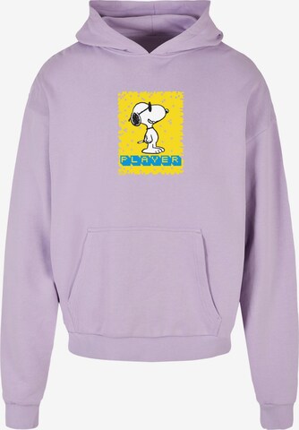 Merchcode Sweatshirt 'Peanuts - Player' in Lila: voorkant
