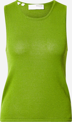 Tops en tricot 'SLFMOON' SELECTED en vert : devant