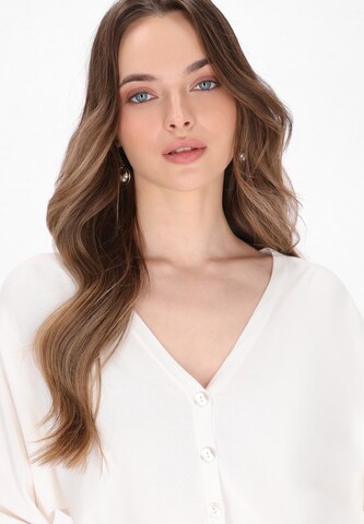 DreiMaster Klassik Вязаная кофта 'Classic Look' в Белый