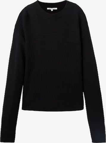 TOM TAILOR DENIM Sweater in Black: front