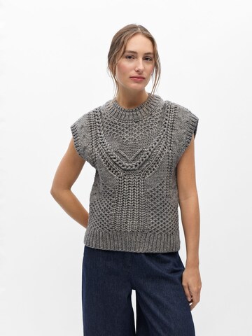OBJECT - Chaleco de punto en gris: frente