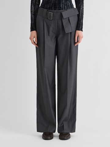 Wide Leg Pantalon ROUGE EDIT en gris : devant