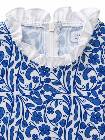 SEABASS Badpak 'Girls Swimsuit Ruffle' in Blauw