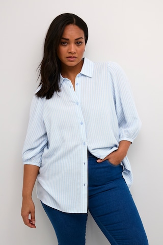 KAFFE CURVE Blouse 'Mille' in Blauw: voorkant
