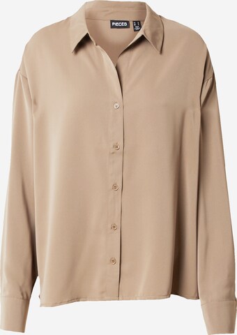 PIECES Blouse 'FRANAN' in Brown: front