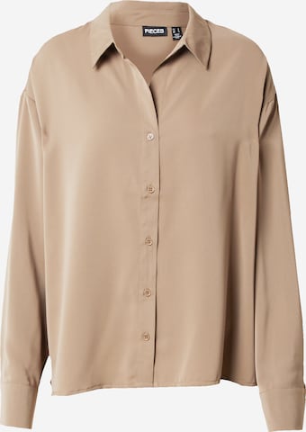 PIECES Blouse 'FRANAN' in Brown: front