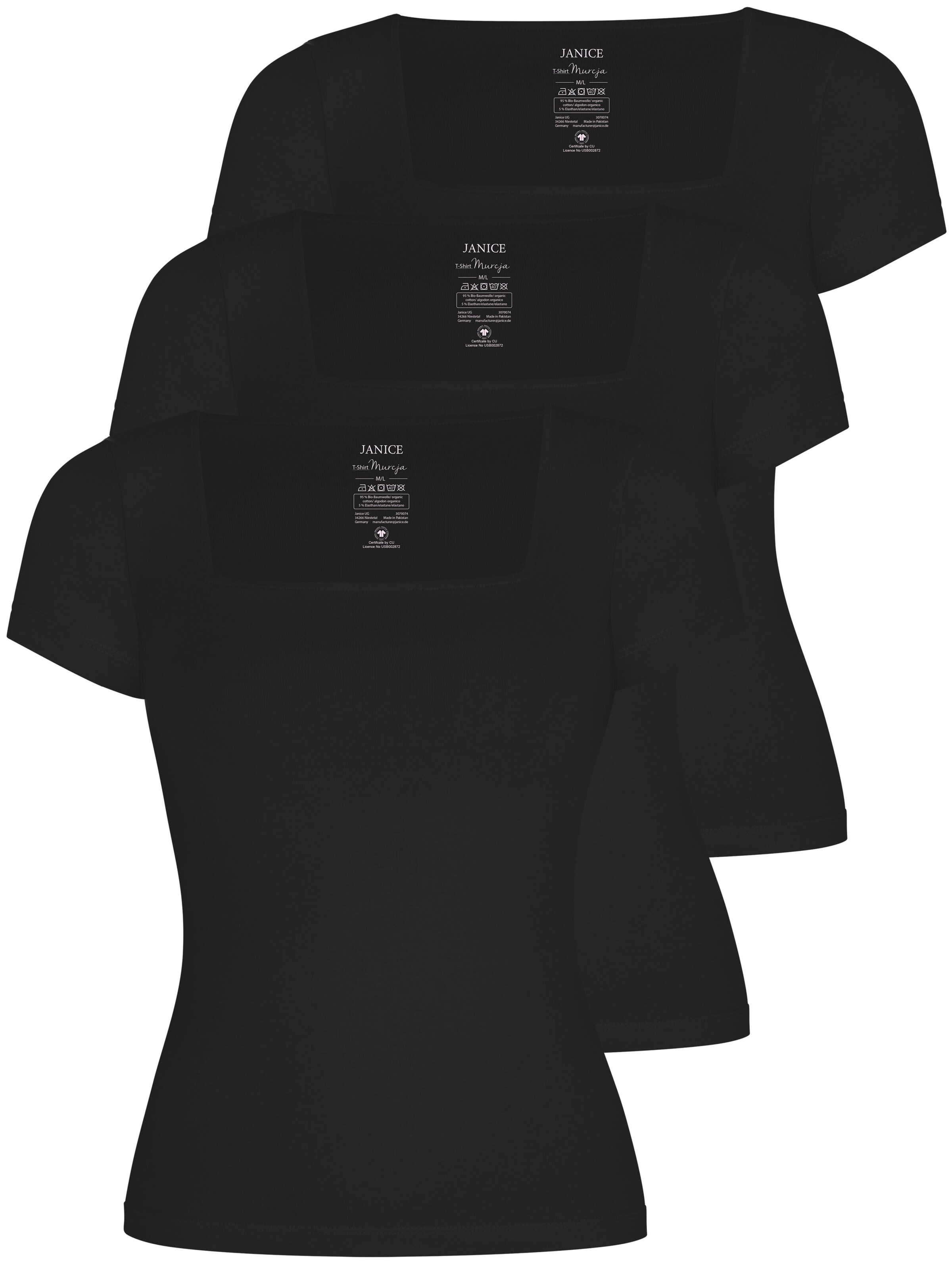 Janice Shirt in Zwart: voorkant