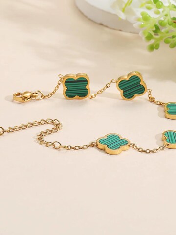 Pure Schmuck Armband 'Clover Green' in Gold
