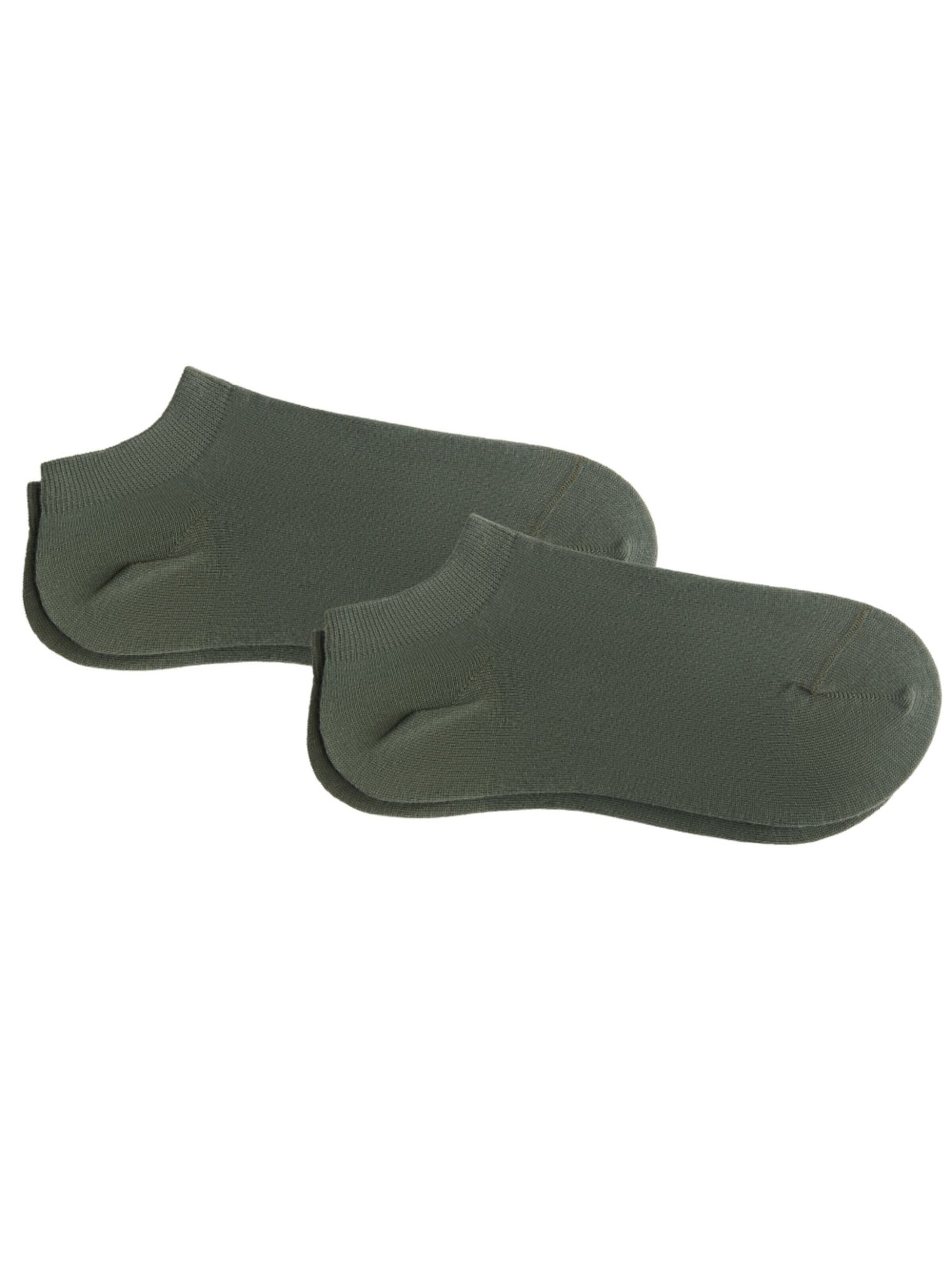 Albero Natur Füßlinge 'Bio-Baumwoll-Sneakersocken Unisex - 2er Pack'‌‌‌‌‌‌‌ in Grün: Vorderseite