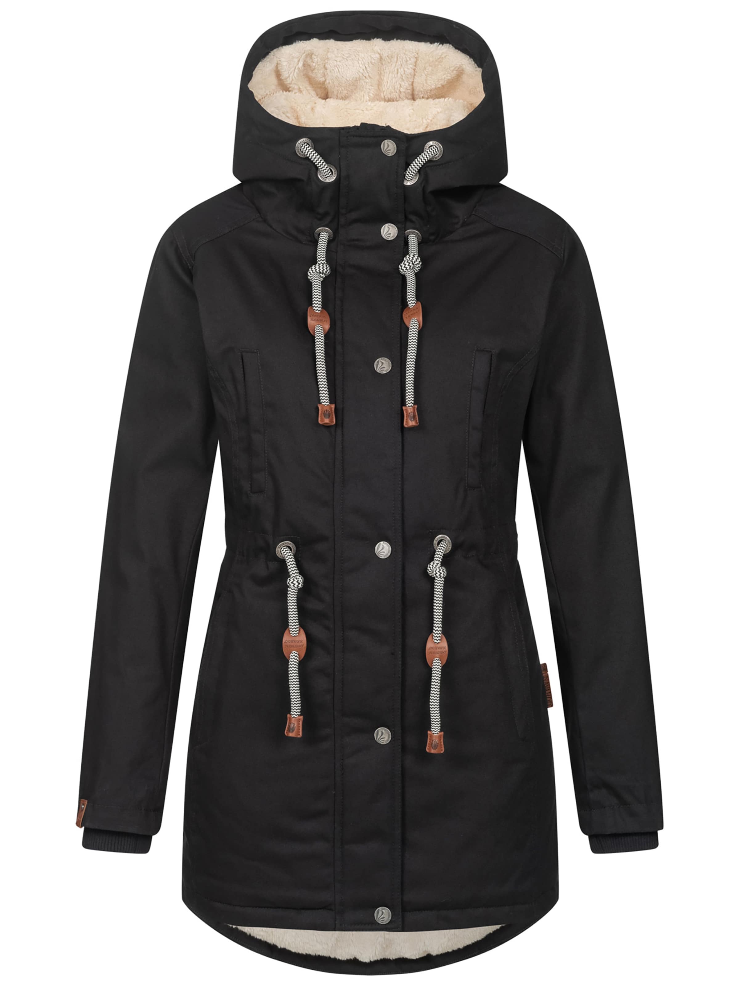 NAVAHOO Winterjas 'Ireliaa' in Zwart: voorkant