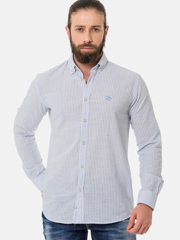 CIPO & BAXX Slim Fit Hemd 'CH194' in Blau: Vorderseite