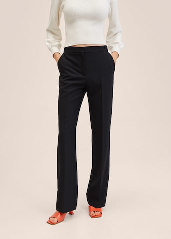 MANGO Flared Pleated Pants 'Jordan' in Black: front