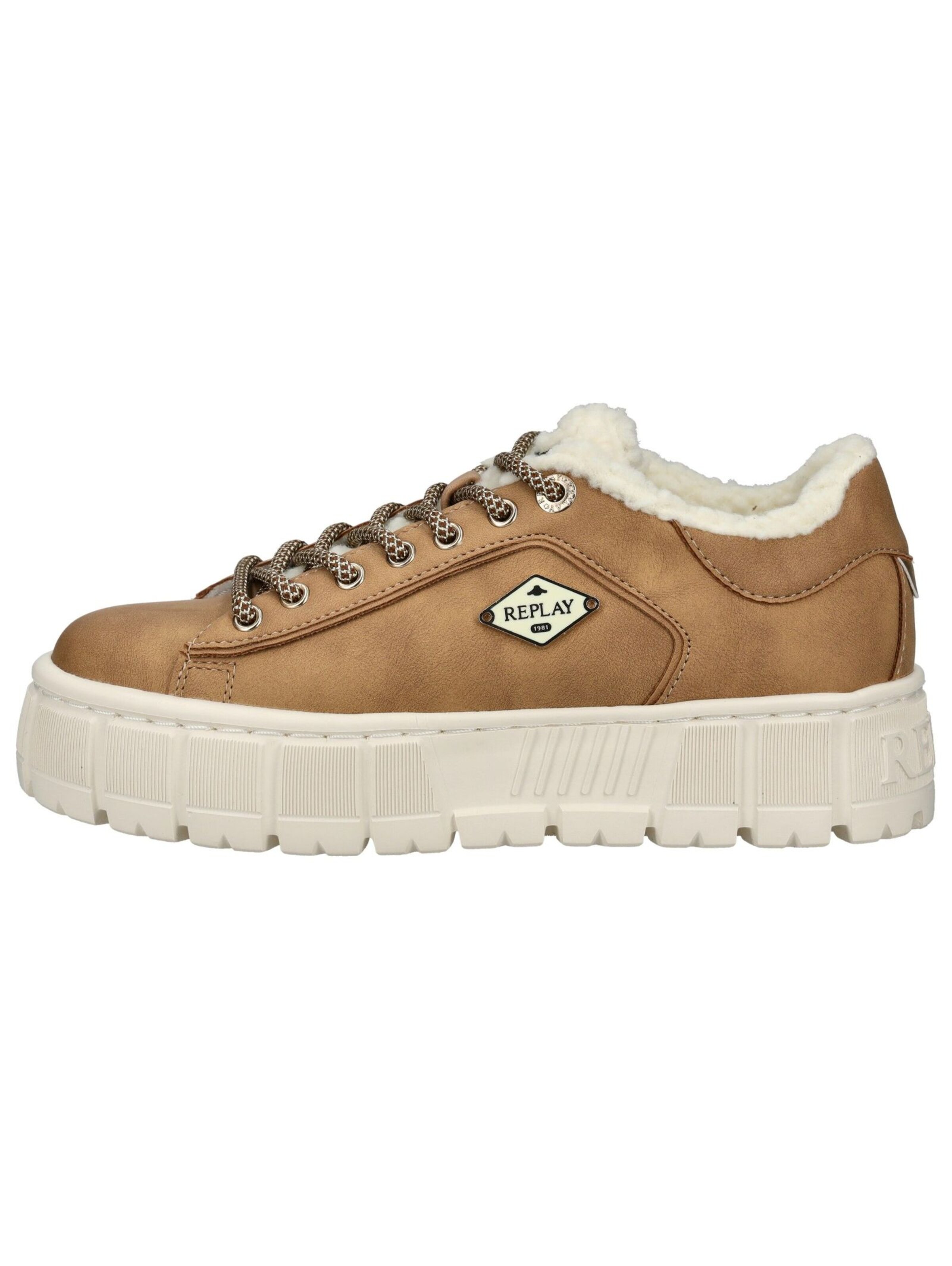 REPLAY High-Top Sneakers in Beige