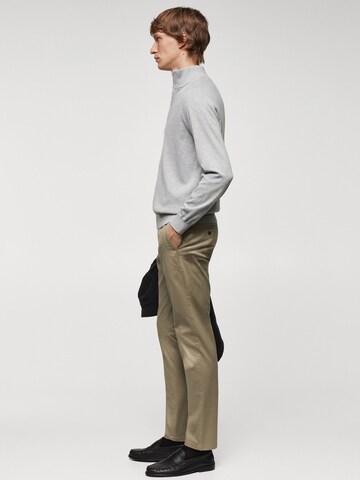 MANGO MAN Slim fit Pants 'Barna' in Green