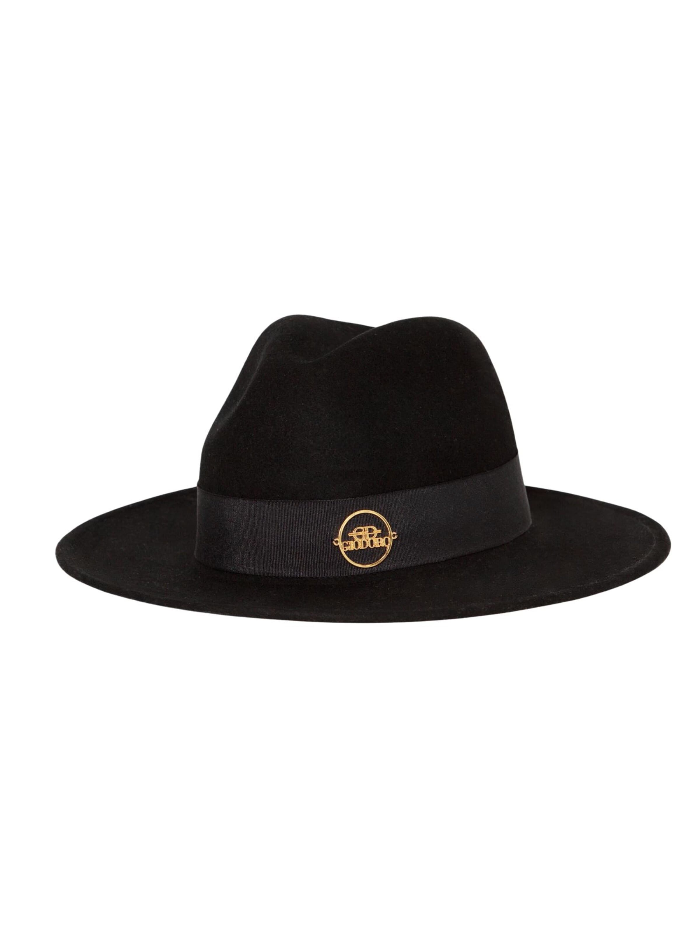 Giodoro Hattu 'Alvossi Fedora Black Felt Hat' värissä musta: etupuoli