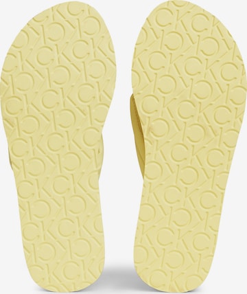 Calvin Klein T-Bar Sandals in Yellow