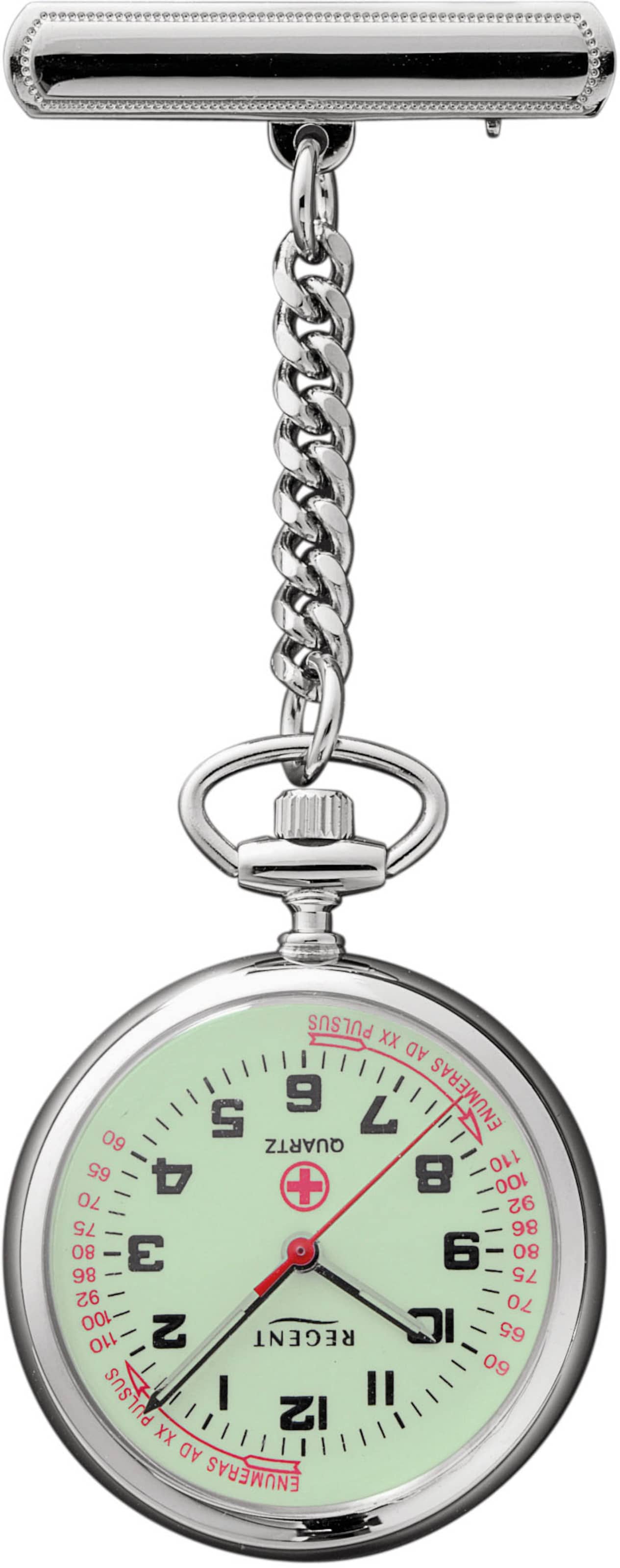 REGENT Analoguhr in Silber: Vorderseite