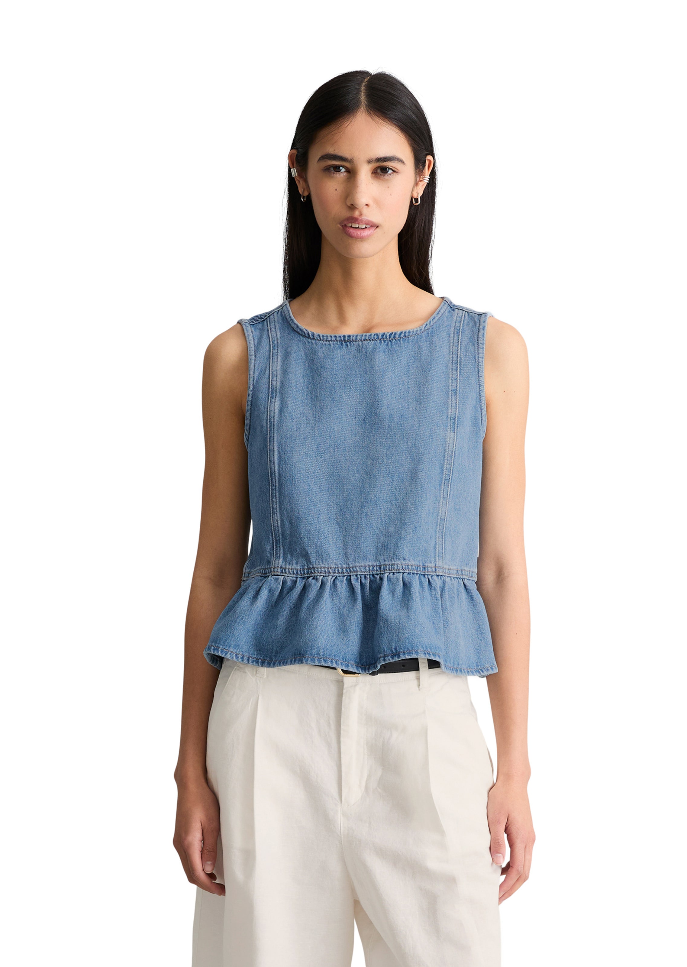 Marc O'Polo DENIM Blouse in Blauw: voorkant