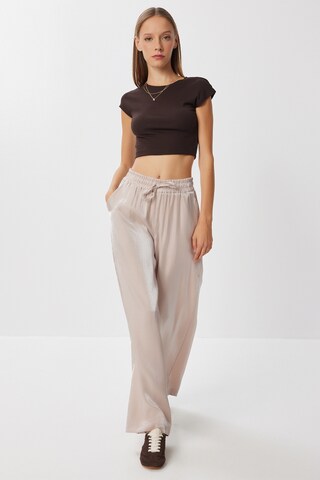 Happiness İstanbul Wide Leg Bukser i beige