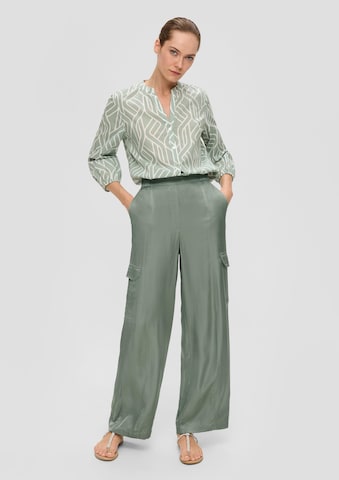 s.Oliver BLACK LABEL Wide leg Cargobroek in Groen