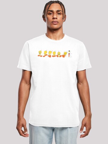 T-Shirt 'Looney Tunes Tweety Pie' F4NT4STIC en blanc : devant