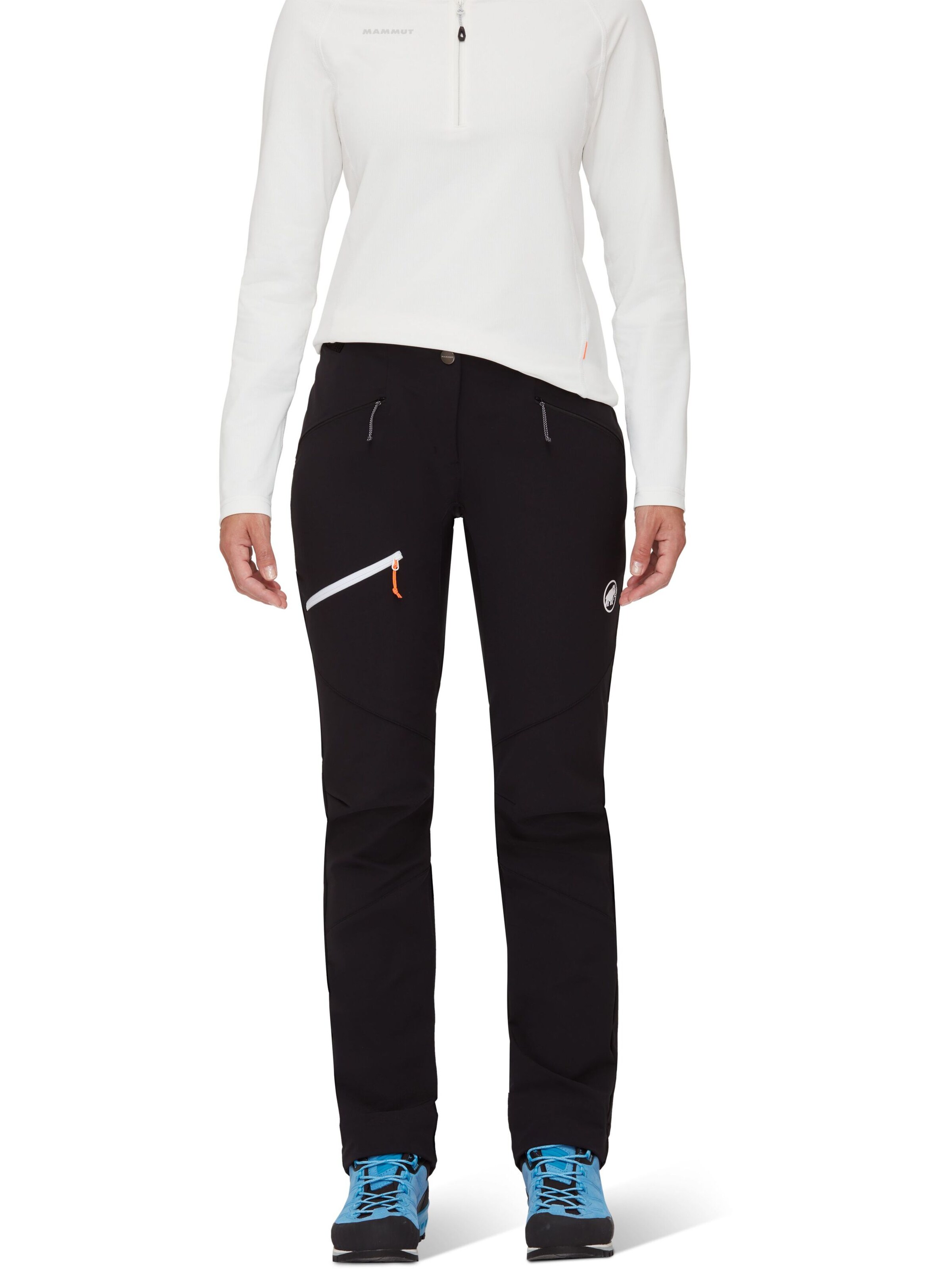 MAMMUT Regular Outdoor Pants in Black: front