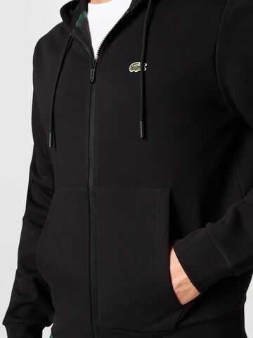 LACOSTE Zip-Up Hoodie in Black