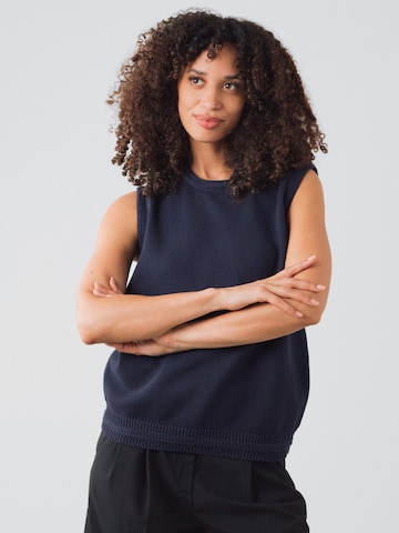 Cardigan 'Knitted Vest' Honest Basics en bleu