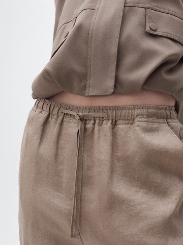 MANGO Loosefit Broek in Bruin