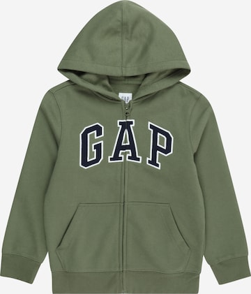 GAP Zip-Up Hoodie 'HERITAGE' in Green: front