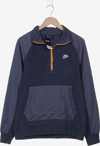 NIKE Sweatshirt & Zip-Up Hoodie in M in Blue: front