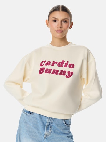 Cardio Bunny Sweatshirt 'RETRO LOGO' in Beige: front