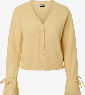PIECES Cardigan 'PCSmilla' i gul: forside