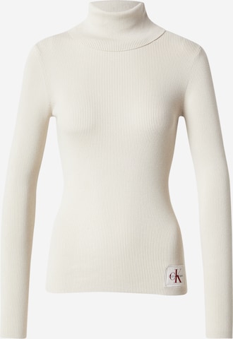 Pull-over Calvin Klein Jeans en blanc : devant