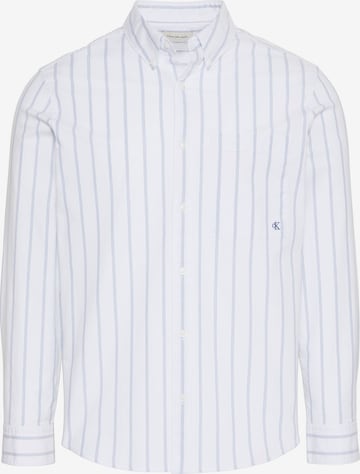 Calvin Klein Jeans Button Up Shirt in White: front