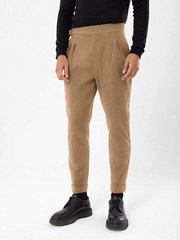 Antioch Regular Bundfaltenhose in Beige: predná strana