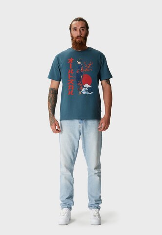 T-Shirt 'Asian Fuji Wave Graphic' Oldskull en vert